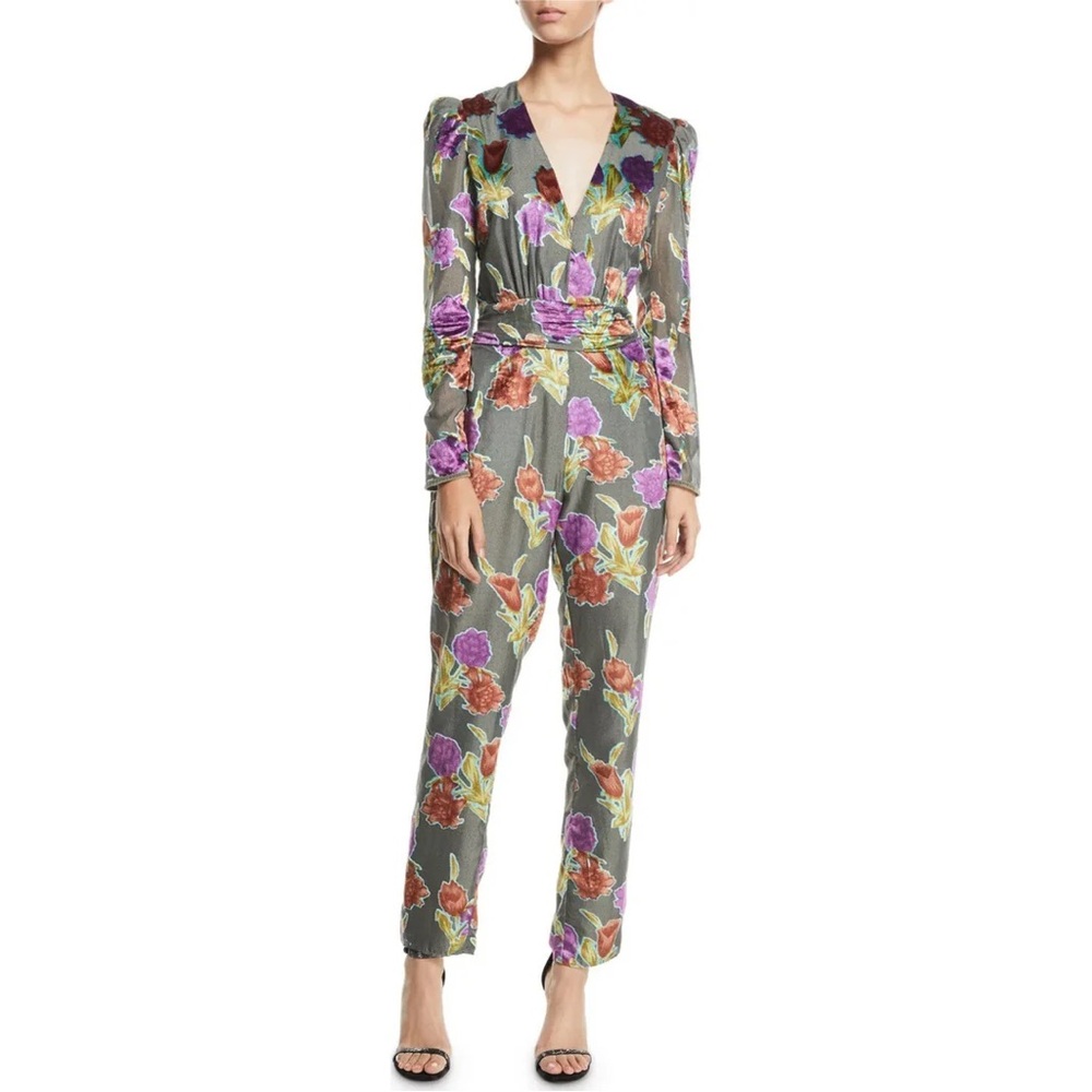 NWT Saylor Anthropology Larah floral long sleeve Jumpsuit sz L